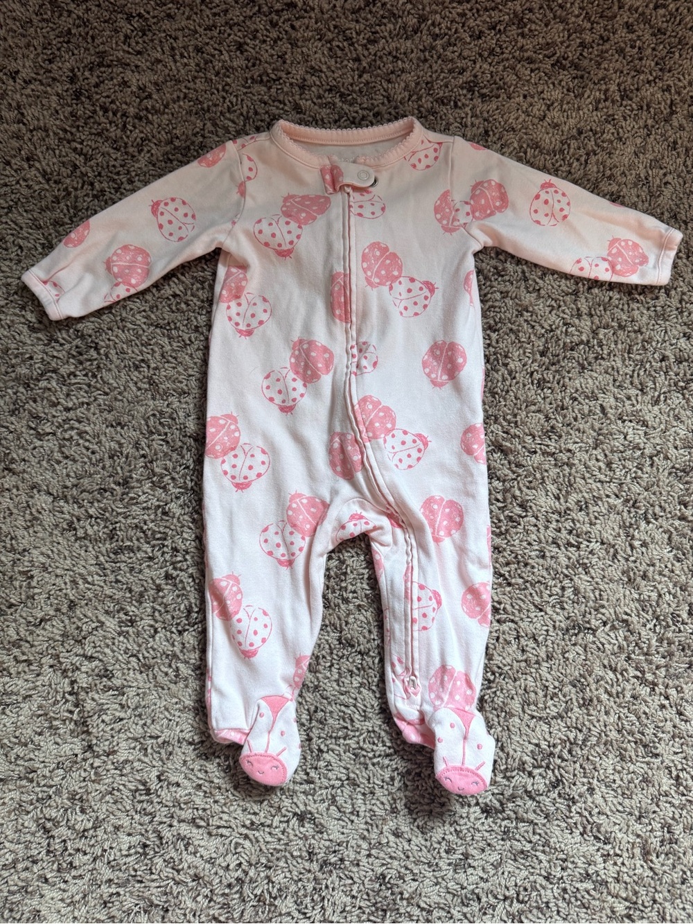 Carter's Pink Ladybug Footed One-Piece